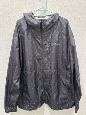 Columbia Men's Charcoal Gray Hooded Rain Jacket